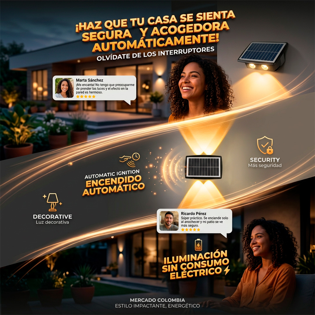 Luz solar de pared ambiente gourmet